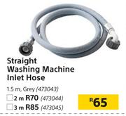 Straight Washing Machine Inlet Hose 3m, Grey