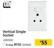 CBI Vertical Single Socket 6 Way