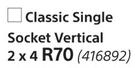 Crabtree 2 Lever Classic Single Socket Vertical 2 x 4