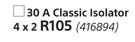 Crabtree 30A Classic Isolator 4 x 2