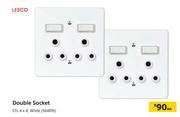 Lesco Single Socket Surface, 4 x 2, White