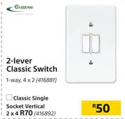 Crabtree 2 Lever Classic Single Socket Vertical 2 x 4