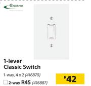Crabtree 1 Lever Classic Switch 1 Way, 4 x 2