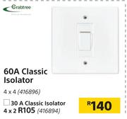 Crabtree 30A Classic Isolator 4 x 2