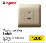 Legrand Ysalis Isolator Switch 40 Amp, 4 x 4, Champ