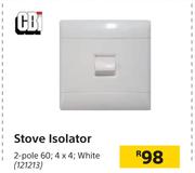 CBI Stove Isolater 2 Pole 60, 4 x 4, White