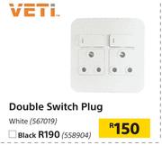 Veti Double Switch Plug Black