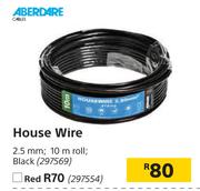Aberdare House Wire Black-2.5mm, 10m Roll