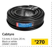 Aberdare Cabtyre 1.5mm, 3 Core, 20m, Black Or White