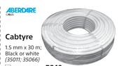 Aberdare Cabtyre 1.5mm x 30m, Black Or White