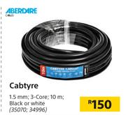Aberdare Cabtyre 1.5mm, 3 Core, 10m, Black Or White
