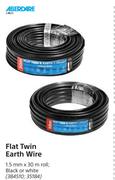 Aberdare Flat Twin Earth Wire Black Or White-1.5mm x 30m Roll