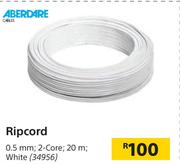 Aberdare Ripcord 0.5mm, 2 Core, 20m, White