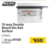 Major 12 Way Double Board Din Rail Surface