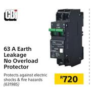 CBI 63A Earth Leakage No Overload Protector