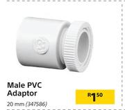 Male PVC Adaptor 20mm