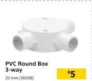 PVC Round Box 3 Way 20mm