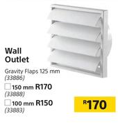 Wall Outlet Gravity Flaps-125mm