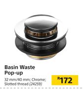 Basin Waste Pop Up 32mm/40mm