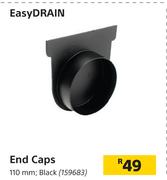 Easy Drain End Caps Black 110mm