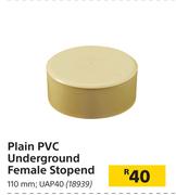 Plain PVC Underground Female Stopend UAP40 110mm