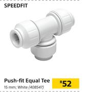 Speedfit Push Fit Equal Tee White 15mm