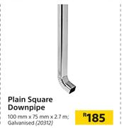 Plain Square Downpipe Galvanised-100mm x 75mm x 2.7m