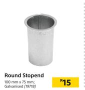Round Stopend Galvanised-100mm x 75mm