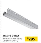 Sqaure Gutter Galvanised-100mm x 75mm x 6m