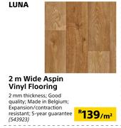 Luna 2m Wide Aspin Vinyl Flooring-Per Sqm