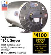 Kwikot Superline 150L Geyser