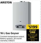 Ariston 16L Gas Geyser