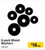 6 Pack Mixed Washers-Per Pack