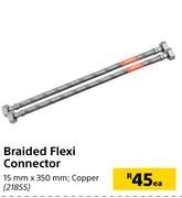 Braided Flexi Connector-15mm x 350mm Each