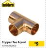 Builders Copper Tee Equal 15mm