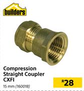 Builders Compression Straight Coupler CXFI 15mm