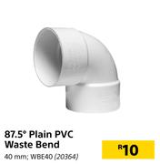 87.5 Degree Plain PVC Waste Bend