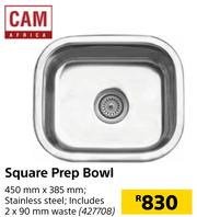CAM SQUARE PREP BOWL WITH WASTE