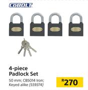 Cobolt 4-Piece Padlock Set