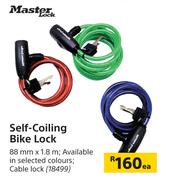 Master Lock Self-Coiling Bike Lock-Each