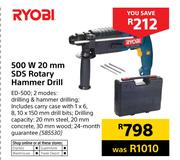 Ryobi 500W 20mm SDS Rotary Hammer Drill ED-500