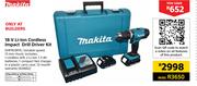 Makita 18V Li-Ion Cordless Impact Drill Driver Kit DHP453RYE