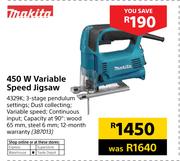 Makita 450W Variable Speed Jigsaw