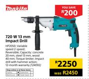 Makita 720W 13mm Impact Drill HP2050