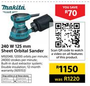 Makita 240W 125mm Sheet Orbital Sander