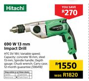 Hitachi 690W 13mm Impact Drill