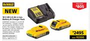 DeWalt 18V XR 2.0 Ah Li-Ion Battery & Charger Pack
