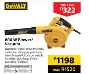 DeWalt 800W Blower/Vacuum