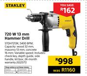 Stanley 720W 13mm Hammer Drill