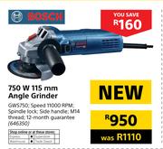 Bosch 750W 115mm Angle Grinder 